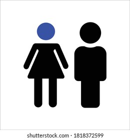 Symbol für Mann und Frau, flache Vektorgrafik