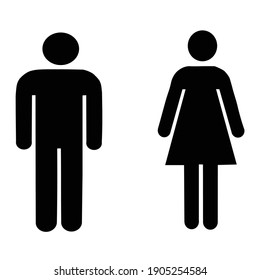 man and woman icon flat vector stock illustration isolated sign wc