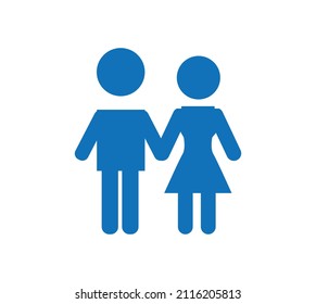 Man and woman icon flat vector stock illustration isolated sign wc.