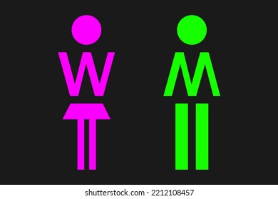 man and woman icon flat vector stock illustration isolated sign wc
