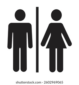 Man and woman icon flat vector illustration isolated