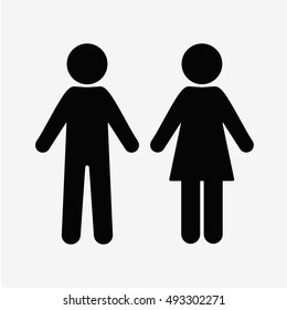man and woman icon flat vector stock illustration isolated sign wc