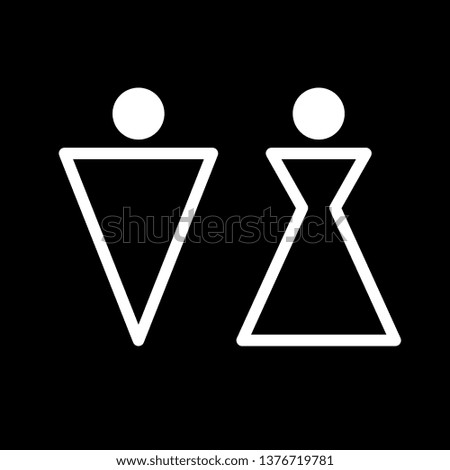 Man and Woman icon flat vector illustration sign WC.