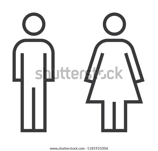 Mann Und Frau Symbol Flache Vektorgrafik Stock Vektorgrafik Lizenzfrei