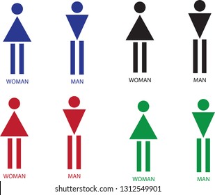 Man and woman icon. Gender Symbol, Black icon isolated on white background. -  Vector Illustration