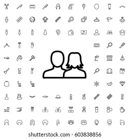 Man and woman icon illustration isolated vector sign symbol. barbershop icons vector set.