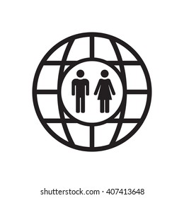 Man, Woman  icon,  isolated. Flat  design.