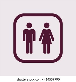 Man, Woman  icon,  isolated. Flat  design.