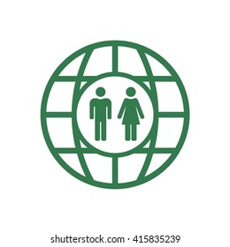 Man, Woman  icon,  isolated. Flat  design.