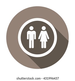 Man and Woman  icon,  isolated. Flat  design.