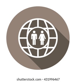 Man and Woman  icon,  isolated. Flat  design.