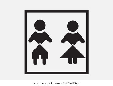 Man, Woman icon, isolated. Flat design