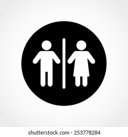 Man and Woman Icon Isolated on White Background
