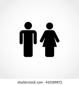 Man and Woman Icon Isolated on White Background