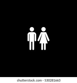 man and woman icon, isolated, white background