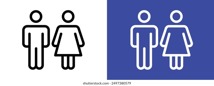 Man and Woman icon logo sign set vector outline