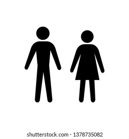Man and woman icon. Male and female  sign. Toilet symbol.