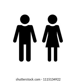 man and woman icon. Monochrome style. isolated on white background 