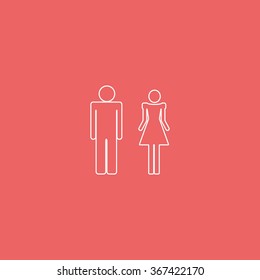 Man and woman icon. Restroom illustration.