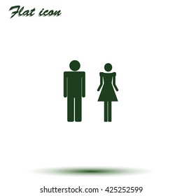 Man and woman icon. Restroom illustration.