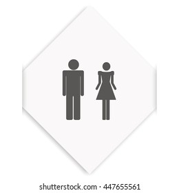 Man and woman icon. Restroom illustration.