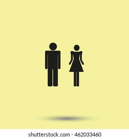 Man and woman icon. Restroom illustration.