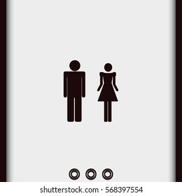 Man and woman icon. Restroom illustration.