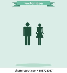 Man and woman icon. Restroom illustration.