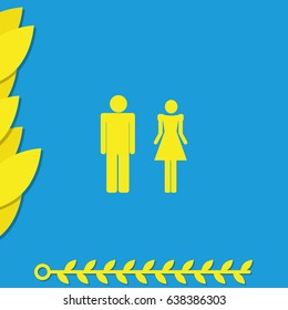 Man and woman icon. Restroom illustration.