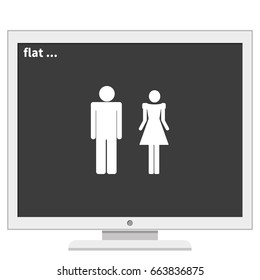Man and woman icon. Restroom illustration.