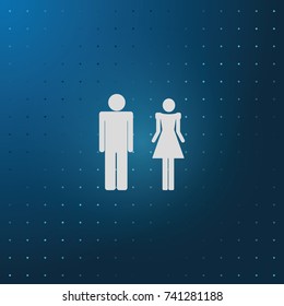 Man and woman icon. Restroom illustration.