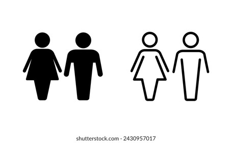 Man and woman icon set. male and female symbol