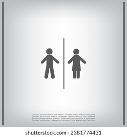 Man and Woman icon with shadow