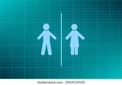 Man and Woman icon with shadow