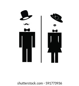 Man and Woman icon with shadow