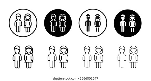 Man and Woman icon Simple thin outline