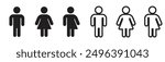 man and woman icon stickman toilet door