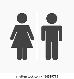 Man, Woman Icon in trendy flat style isolated on grey background. Toilet symbol for your web site design, logo, app