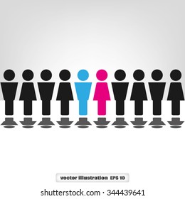 Man and Woman Icon Vector
