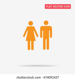 Man and woman icon. Vector concept illustration for design.