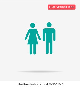 Man and woman icon. Vector concept illustration for design.