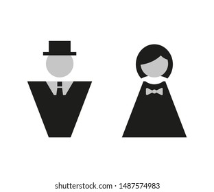 man and woman icon vector in flat style