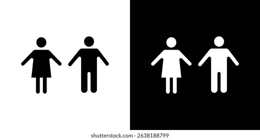 Man and woman icon Vector in flat style. Collection silhouettes