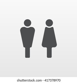 Man and Woman icon vector. Flat person symbol isolated on white background. Trendy internet concept. Modern sign for web site button, mobile app, ui design. Logo illustration.