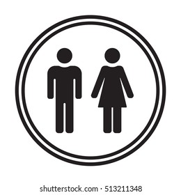 Man and Woman Icon, vector. Flat design.