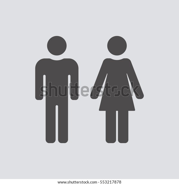 Man Woman Icon Vector Flat Design Stock Vector (Royalty Free) 553217878 ...