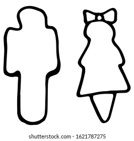 Man and woman icon. Vector hand-drawn illustration and isolated on a white background.Perfect for invitations, cards, prints, flyers, posters.