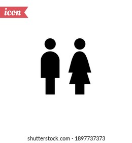 Man and woman icon. Vector illustration EPS 10.