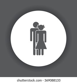 Man and woman icon, vector illustration. Modern design. Flat design style