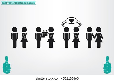 man and woman icon vector illustration EPS 10